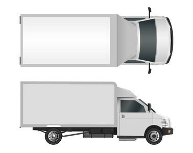 白色卡車 商用運(yùn)輸?shù)耐昝垒d體